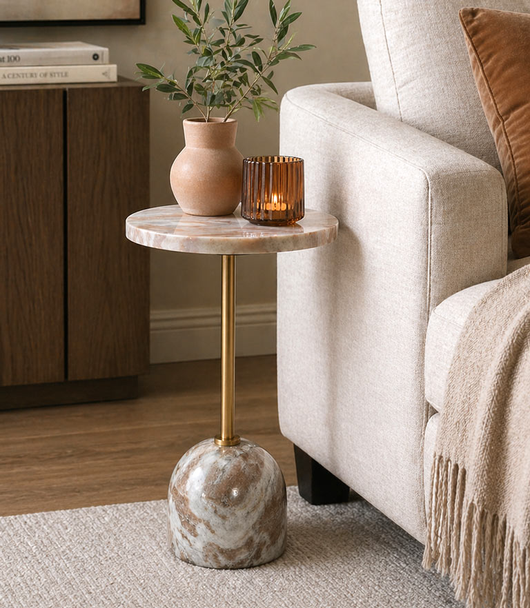 Poise Taupe Accent Table