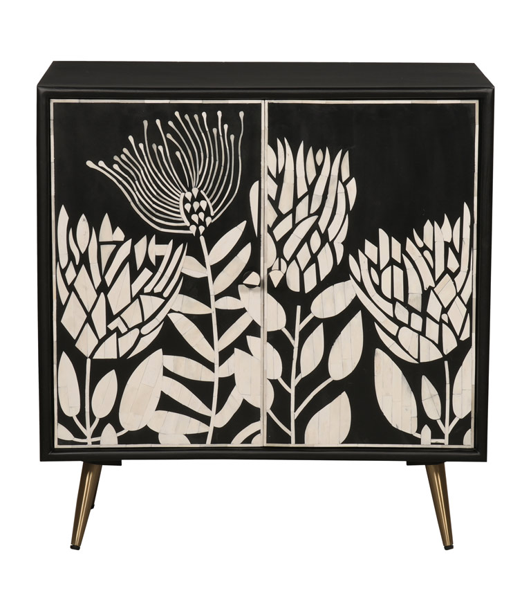Midnight Bloom 2-Door Cabinet